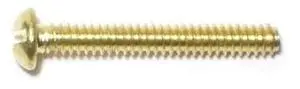 MIDWEST FASTENER 62014 #6-32 x 1 in Slotted Round Machine Screw, Plain Brass,