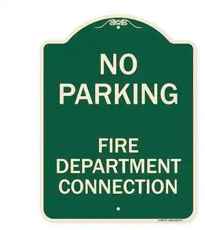 SIGNMISSION A-DES-G-1824-23670 No Parking No Parking Fire Department Connection