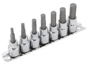 STEELMAN 78381 7-Piece 3/8-Inch Drive Metric Hex Bit Socket Set