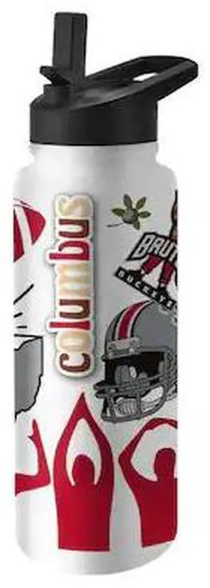 LOGO BRANDS 191-S34QB-63 Ohio State 34oz Native Quencher Bottle