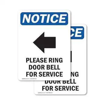 SIGNMISSION OS-2PACK-NS-D-35-V-17582 Please Ring Door Bell Sign With Symbol,
