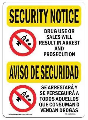 SIGNMISSION OS-SN-A-1014-L-11521 OSHA Security Sign, 10" Height, 14" Width,