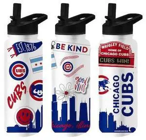 LOGO BRANDS 506-S34QB-63 Chicago Cubs 34oz Native Quencher Bottle