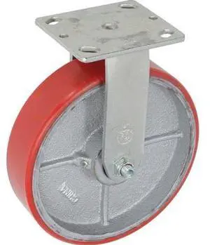 GLOBAL INDUSTRIAL 601226 8 Polyurethane Wheel, Heavy Duty Rigid Plate Caster,