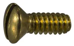 MIDWEST FASTENER 61585 #6-32 x 3/8 in Slotted Oval Machine Screw, Plain Brass,