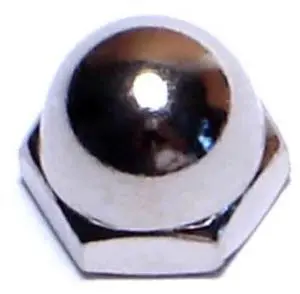 MIDWEST FASTENER 03788 Acorn Nut, #10-32, Steel, Nickel Plated, 100 PK