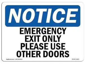 SIGNMISSION OS-NS-D-35-L-11823-10PK OSHA Sign, Emergency Exit Please Use Other