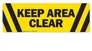SIGNMISSION FD-2-C-16-99923 Keep Area Clear 16in Non-Slip Floor Marker, 16" x