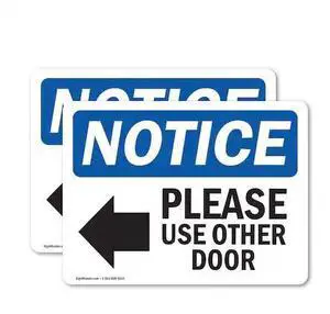 SIGNMISSION OS-2PACK-NS-D-35-L-16362 Please Use Other Door Sign With Symbol, 5