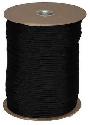 T.W. EVANS CORDAGE CO. 6510B 1000 ft. Paracord Spool Black