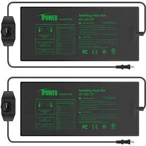 IPOWER GLHTMTPROLADJX2 48" x 20.75" Carbon Film Seeding Heat Mat with