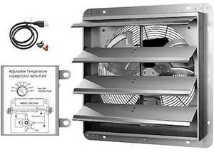 IPOWER HIFANXEXHAUST18THEMOT 18 Inch Shutter Exhaust Fan with Thermostat