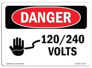 SIGNMISSION OS-DS-D-35-L-1005-10PK Safety Sign, OSHA Danger, 3.5" Height, 5"