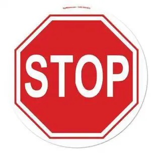 SIGNMISSION FD-2-C-16-99883 Stop Sign 16in Non-Slip Floor Marker, 16" x 16",