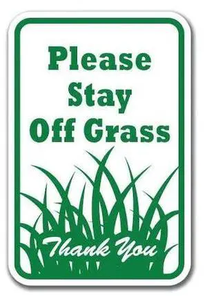SIGNMISSION A-1218 Keep Off Grass - PlfGr 18 in Height, 0.12 in Width,