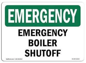 SIGNMISSION OS-EM-P-710-L-10299 Safety Sign, OSHA EMERGENCY, 7" Height, Rigid