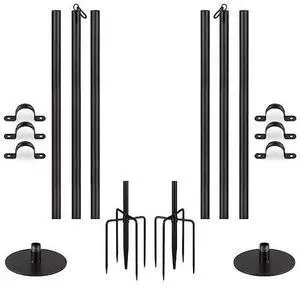 NEWHOUSE LIGHTING NHSLP-2P 9 ft. 8 in. Outdoor String Light Poles for Outside