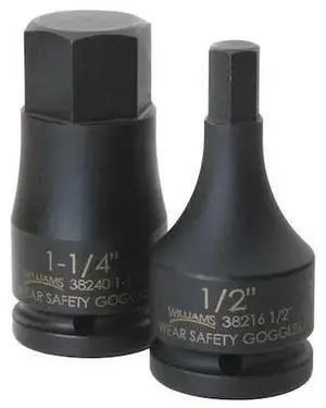 WILLIAMS 38228 3/4" Drive Impact Socket Black Industrial, Impact Hex Bit 3/4"