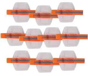 ERGODYNE 3386HVPK10 3386 Hi-Vis Orange Arm Band ID Badge Holder, 10PK