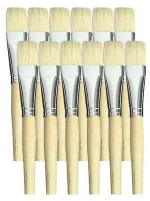 SCHOOL SMART 1570359 BRUSH WHITE BRISTLE 3/4 IN SH -  PACK OF 12 PK