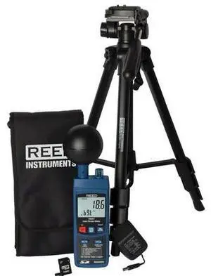 REED INSTRUMENTS R6250SD-KIT2 REED Data Logging Heat Stress Meter with Tripod,
