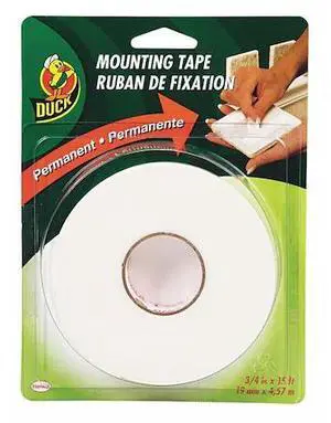 Duck HU-15-6 Permanent Foam Mounting Tape- 3/4" x 15 ft.- White