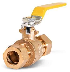 EVERFLOW 600M012-NL Compression Full Port Ball Valve, Brass 1/2"