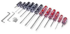 STEELMAN 42051 16-Piece Clear Handle Slotted and Phillips Head Screwdriver Set