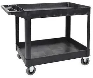 LUXOR XLC11SP5-B Utility Cart,(2) Shelf,Heavy Duty,SP5, High Density