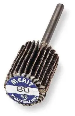 MERIT 08834131829 Flap Wheel,AO,5/8x5/8x1/8 In Shank,80G