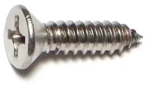 MIDWEST FASTENER 34003 Sheet Metal Screw, #14 x 1 in, 18-8 Stainless Steel Flat