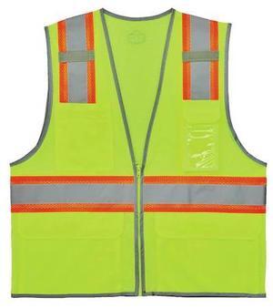 ERGODYNE 8246Z-S Two-Tone Hi-Vis Safety Vest 4XL Class 2 H Back, ,Zipper 6
