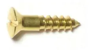 MIDWEST FASTENER 61641 Wood Screw, #4, 1/2 in, Plain Brass Oval Head Slotted