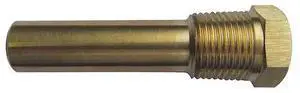 ZORO SELECT 24C480 Industrial Thermowell,Brass,5/8-18 UNF