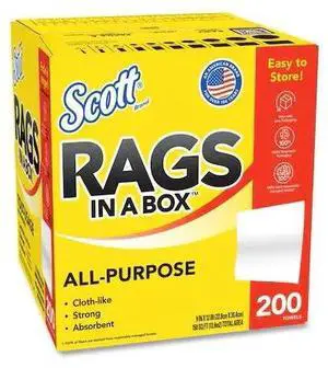 SCOTT KCC 75260 Scott Rags In A Box, Disposable Rags, Rinse & Reuse, Pop-Up