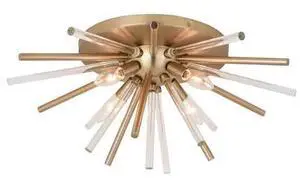 VAXCEL C0250 Aria 22.5-in Natural Brass 4 Light Mid Century Modern Sputnik