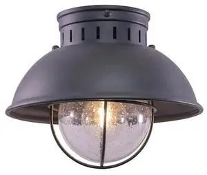 VAXCEL T0264 Harwich Gray Coastal Barn Dome Outdoor Flush Mount Ceiling Light