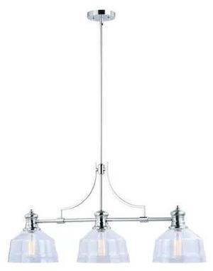 VAXCEL H0221 Beloit 3L Nickel Farmhouse Linear Chandelier Island Pendant Light