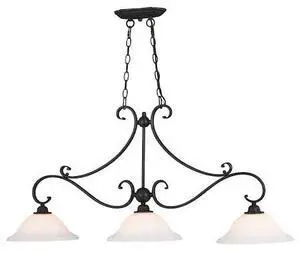 VAXCEL H0259 Monrovia 43.75-in Oil Rubbed Bronze 3-Light Linear Chandelier,
