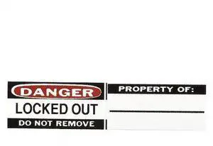 BRADY 50289 Padlock Label, Danger, Vinyl, 1 1/9 in Width, 4/5 in Height, Write