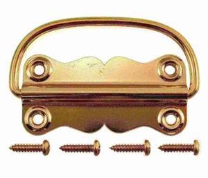 MIDWEST FASTENER 37262 1-3/8" x 3-1/2" Brass Plated Steel Chest Handle 4PK