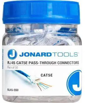 JONARD TOOLS RJ45-550 RJ45 CAT5/5E Pass-Through Connecto,PK 50