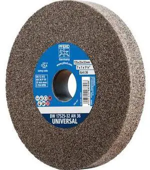 PFERD 61754 PFERD Vitrified Bench Wheel, UNIVERSAL, 7" x 1 x 2, 36 Grit,