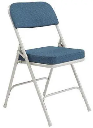 NATIONAL PUBLIC SEATING 3215 Folding Chair,Fabric,32in H,Gray,PK2