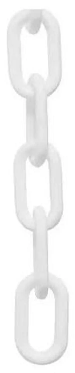 ZORO SELECT 50001-25 Plastic Chain, White, 25 ft Length, Gloss