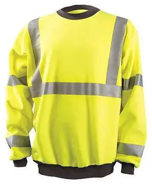OCCUNOMIX LUX-CSWT-YL Unisex Pull Oversweatshirt, Polyester, zipper, Yellow, L