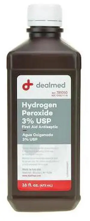 DEALMED 781090 Hydrogen Peroxide, 3% 16 Oz, Ea., 12/Cs, 12PK