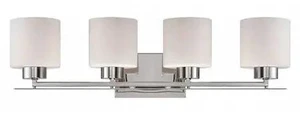 NUVO 60-5204 Parallel 4 Light Vanity Fixture Etched Opal Glass Polished N NUVO 60-5204 Parallel 4 Light Vanity Fixture Etched Opal Glass Polished N