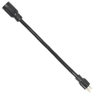 SUPERIOR ELECTRIC SE1532 Plug Adapter, STW, L5-20R, 5-15P, 1 ft., Black