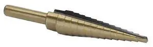 DRILL AMERICA STE1 No 1 HSS Black & Gold Step Drill Bit (1/8"- 1/2 by 1/32")